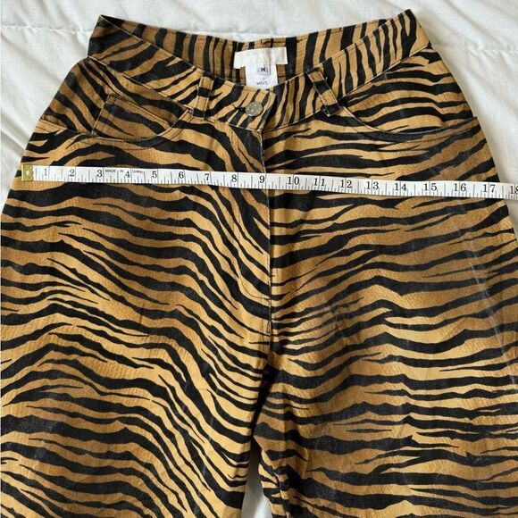 Animal tiger print wide leg high wasted jeans Women’s medium - Picture 8 of 9